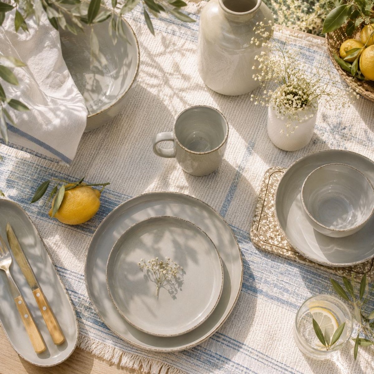 Lot de 6 petites assiette, GALET gris, ARTIME