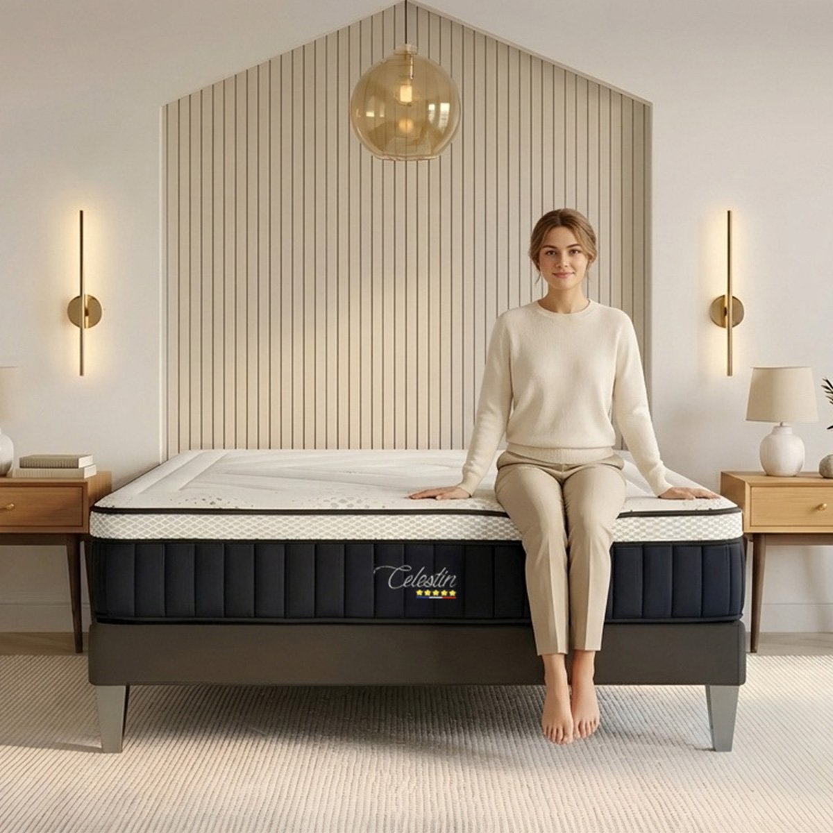 Matelas Célestin 2.0 - Mémoire de forme - Accueil moelleux - 29 cm d'épaisseur blanc, BELLECOUR