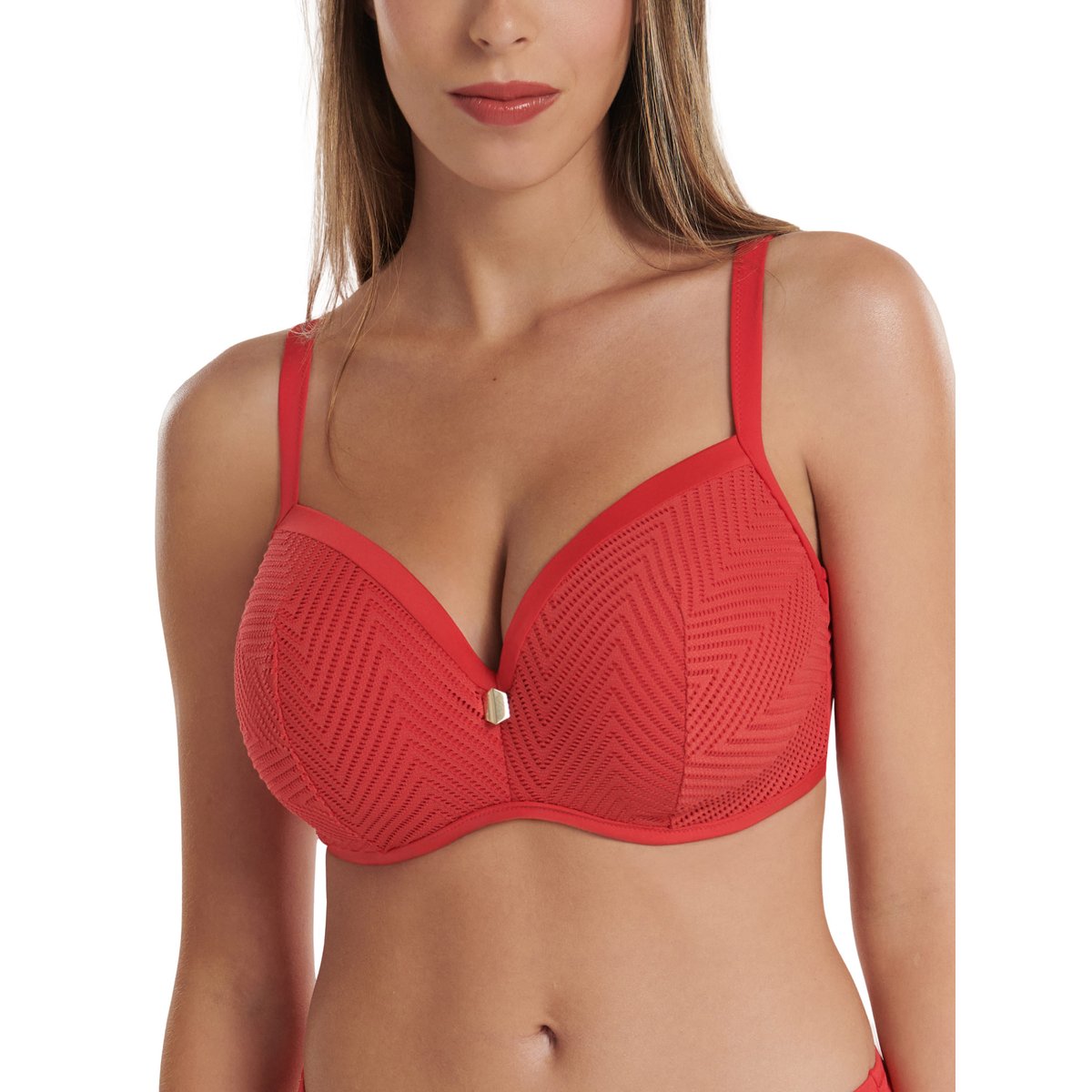 Haut maillot de bain préformé Santorini rouge, LISCA