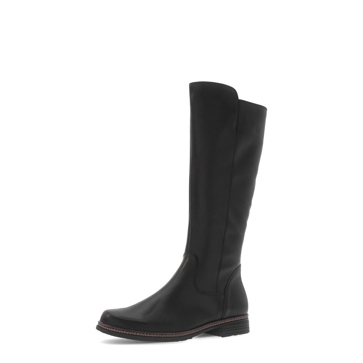 Bottes en cuir lisse à talon décroché noir lisse, GABOR