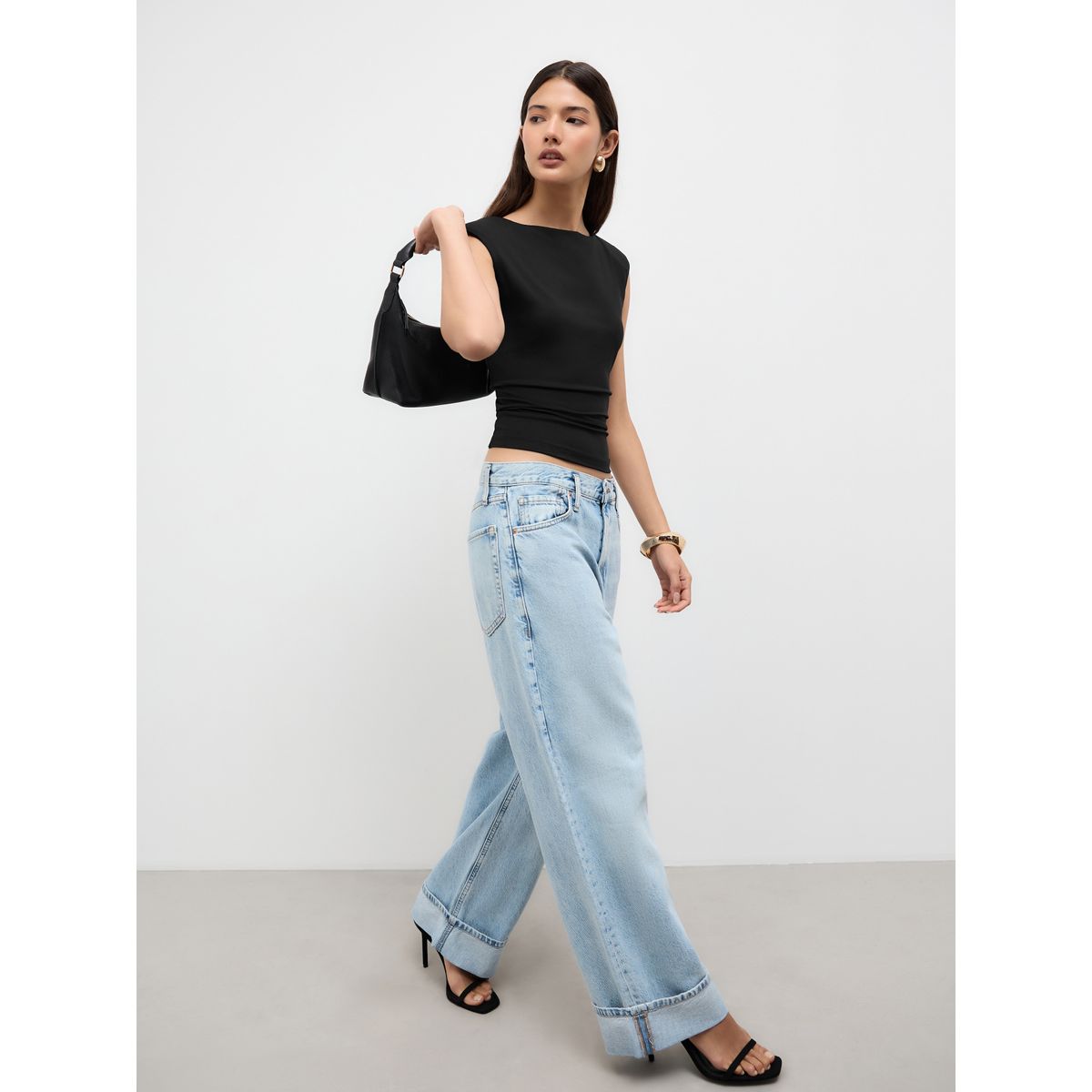 Haut sans manches en polyamide noir, NEXT