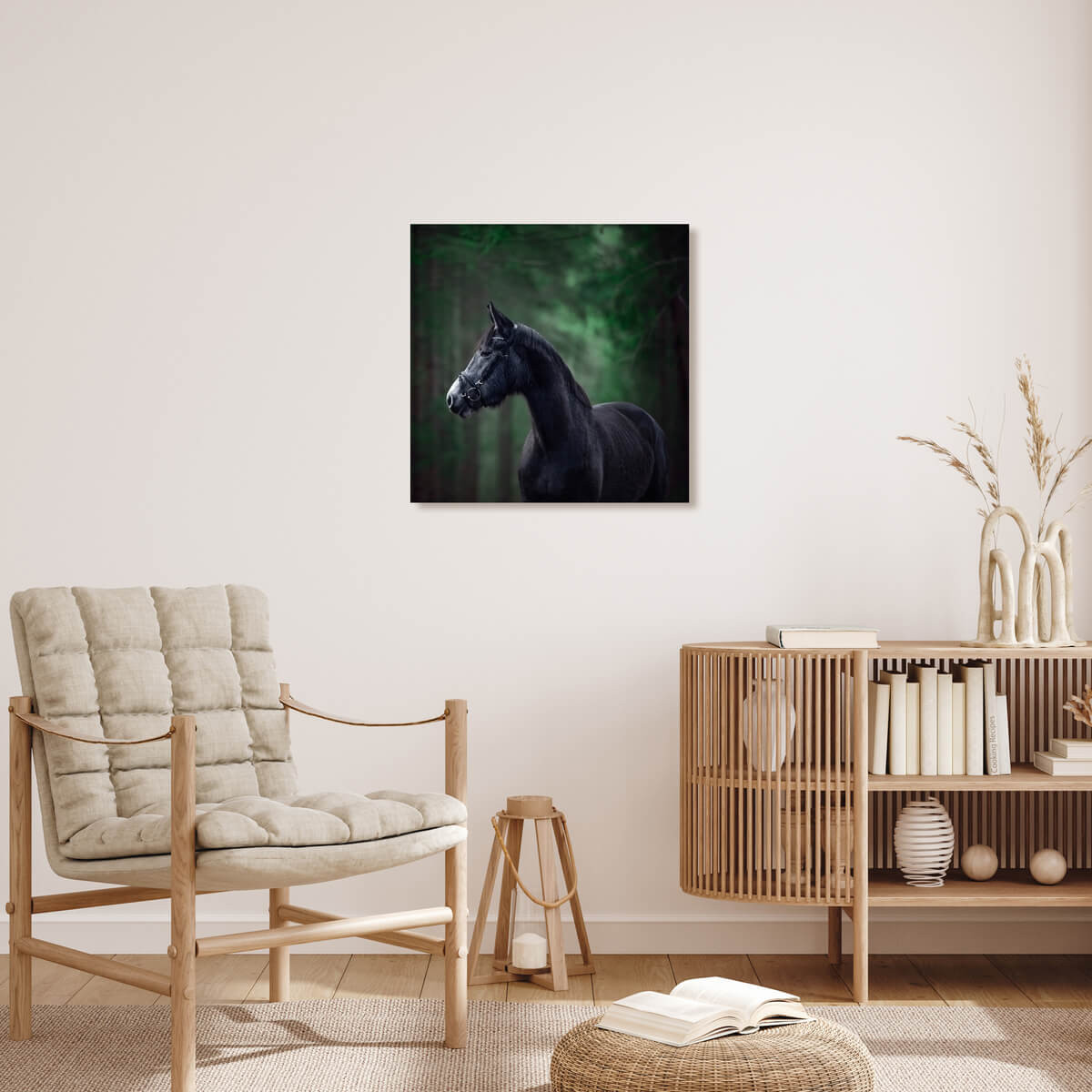 Tableau Mural Cheval Forêt ANIMAUX tableau en verre, CEANOTHE