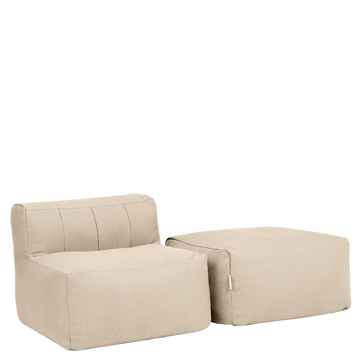 Pouf canapé de jardin modulable 2 places en oléfine imperméable Oeko-Tex® - ZEN beige, ICON
