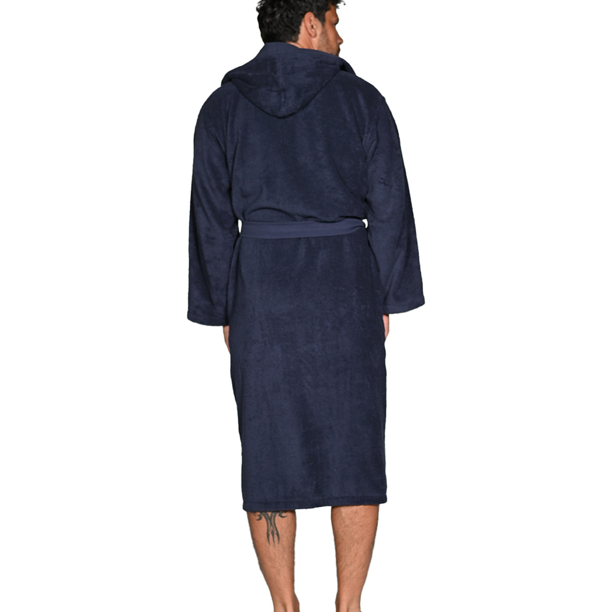 Peignoir mixte à capuche uni 420 g/m² BOXER bleu nuit, SENSEI MAISON