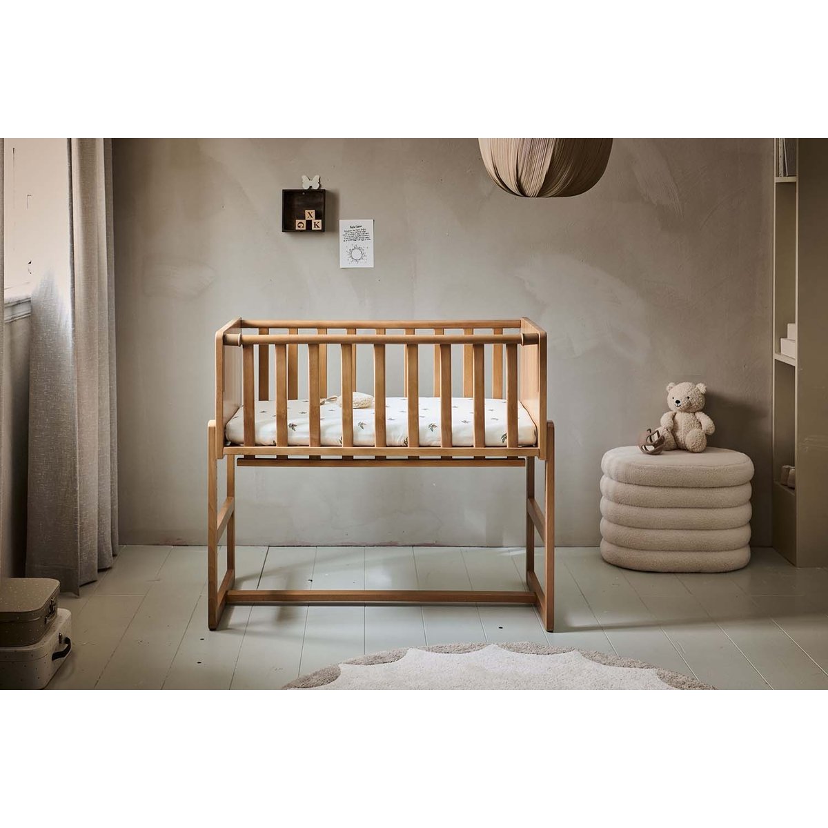 Lit bébé cododo berceau 2 en 1 NUAGE noyer, PETITE AMELIE