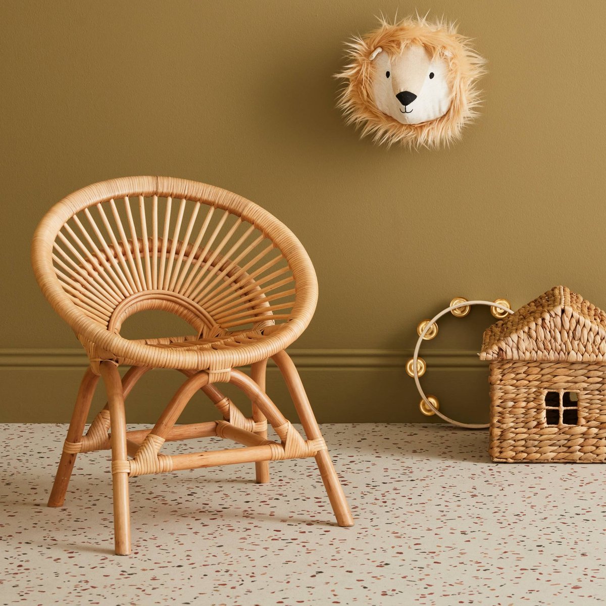 Fauteuil enfant vintage rotin MAEVA naturel, SWEEEK