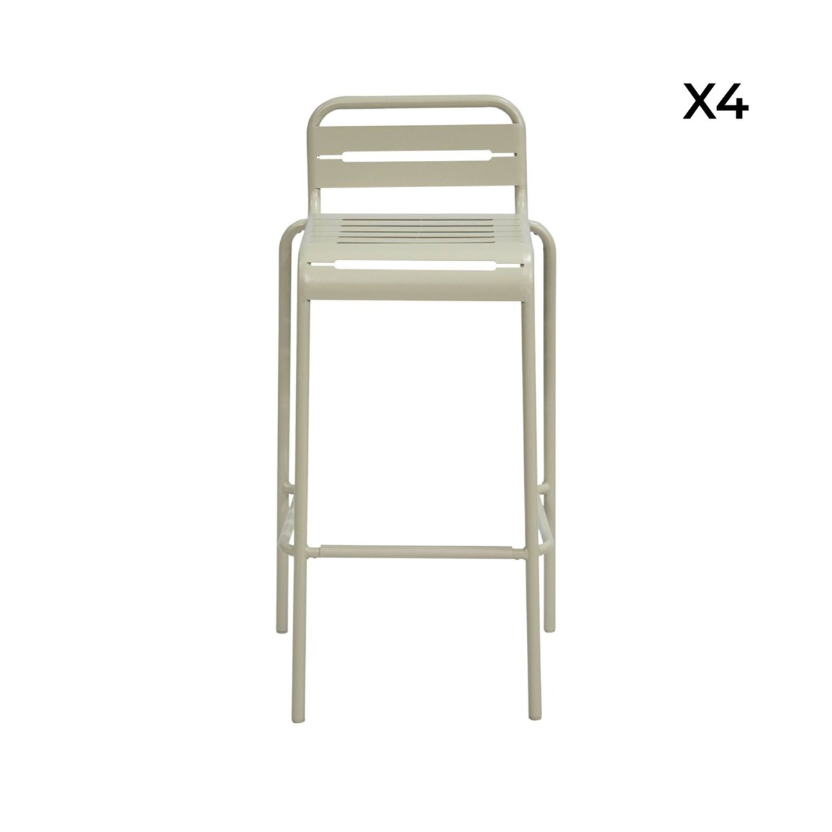 Chaise haute de jardin acier 69cm (lot de 4) AMÉLIA beige, SWEEEK