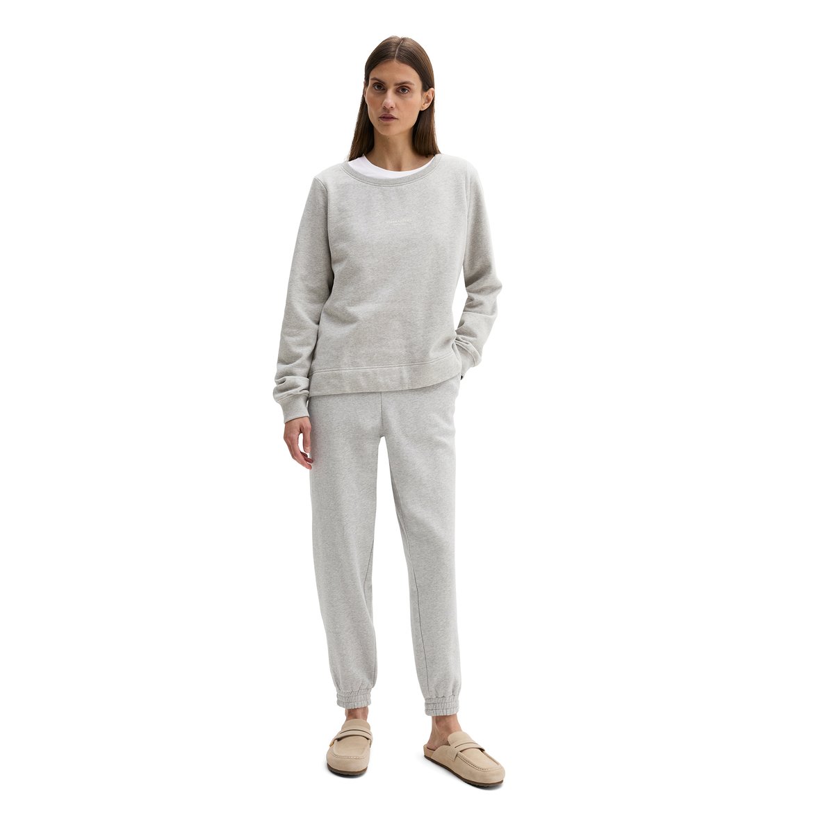 Sweat-shirt DfC relaxed garment-dyed avec surface peignée gris, MARC O'POLO