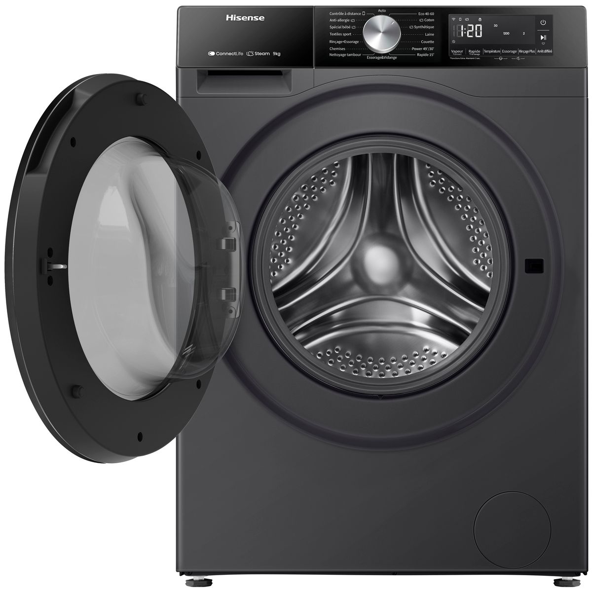 Lave linge hublot WF3S9043BB3 couleur unique, HISENSE
