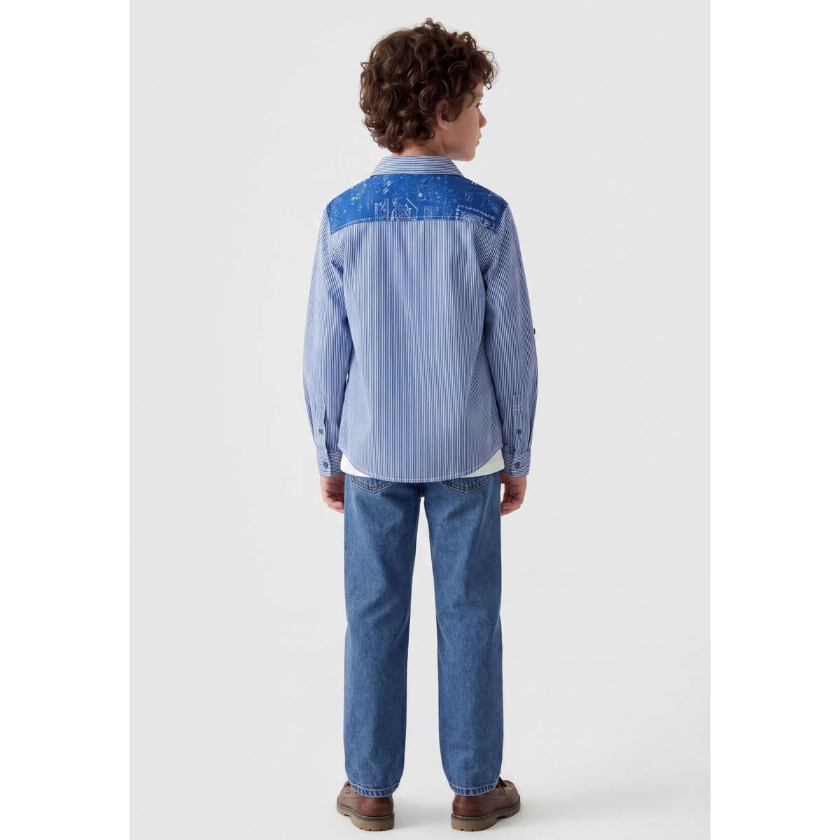Chemise Regular En Popeline bleu clair, GUESS KIDS