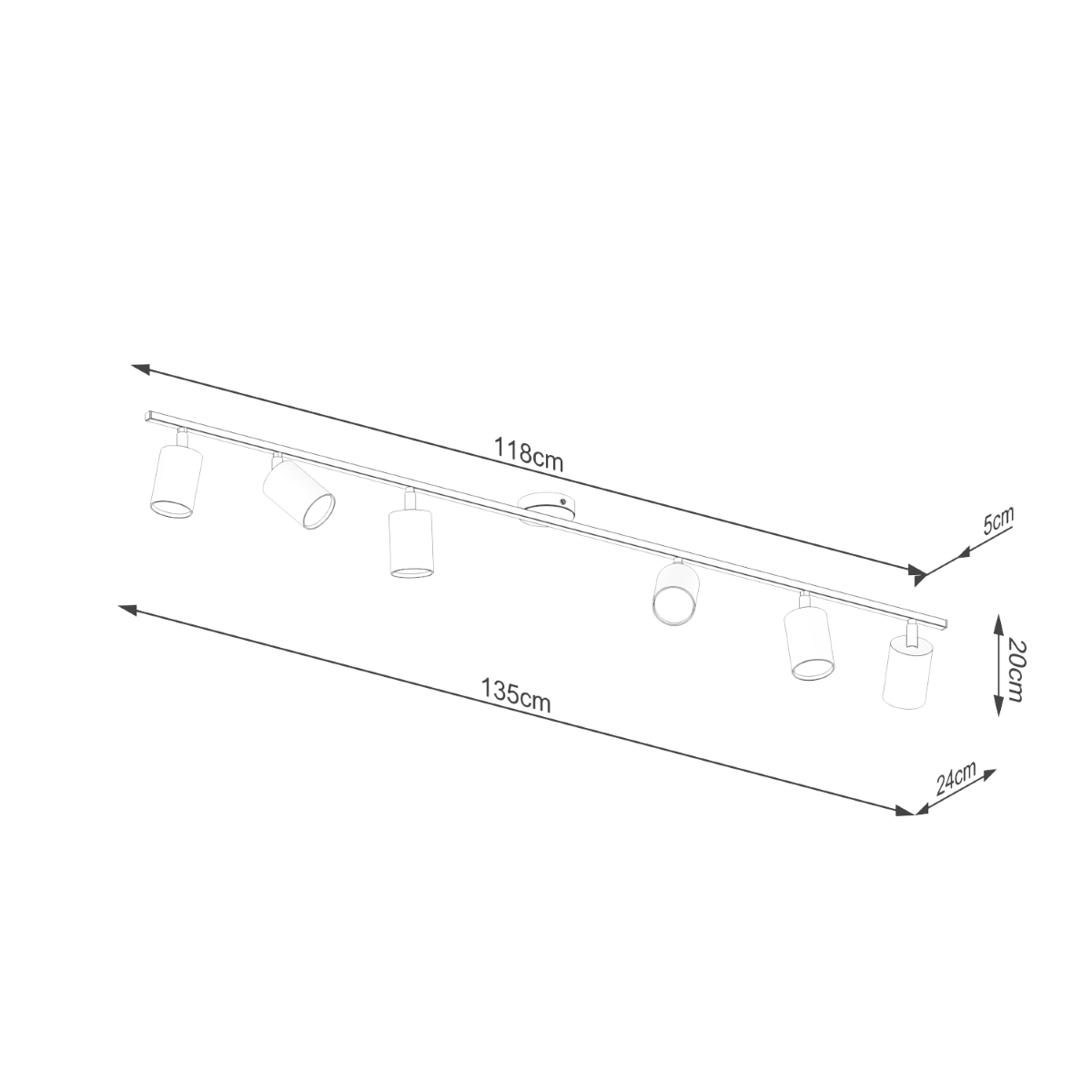 Plafonnier Acier Blanc GU10 6 Lemmi blanc, EDEN
