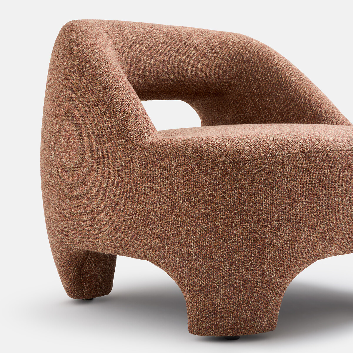 Fauteuil compact rembourré, gainé de tissu texturé, INAGA marron chiné, LA REDOUTE INTERIEURS