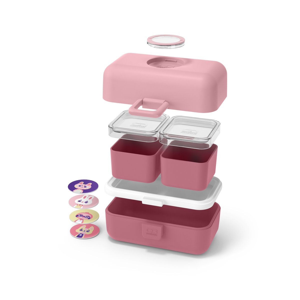 Lunch box à compartiments pour enfant 800ml, MB Tresor rose blush, MONBENTO
