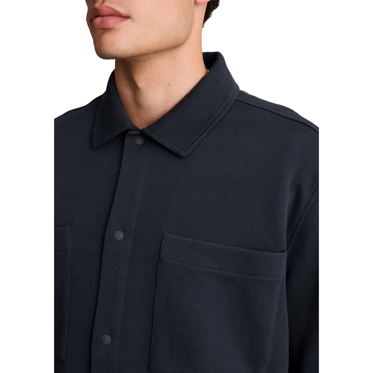 Surchemise ample en jersey côtelé en coton bio épais bleu, MARC O’POLO DENIM