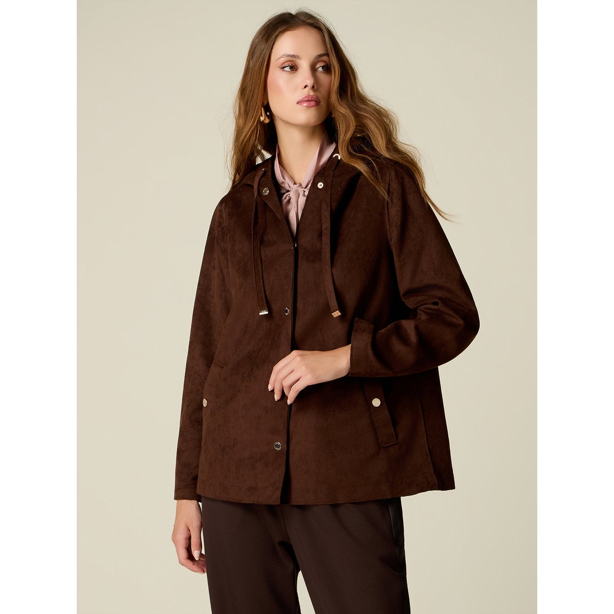 Parka à capuche marron, OLTRE