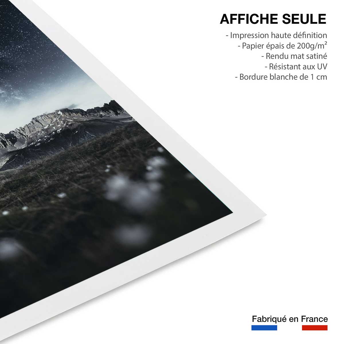 Affiche paysage la tête dans les etoiles affiche seule, HEXOA