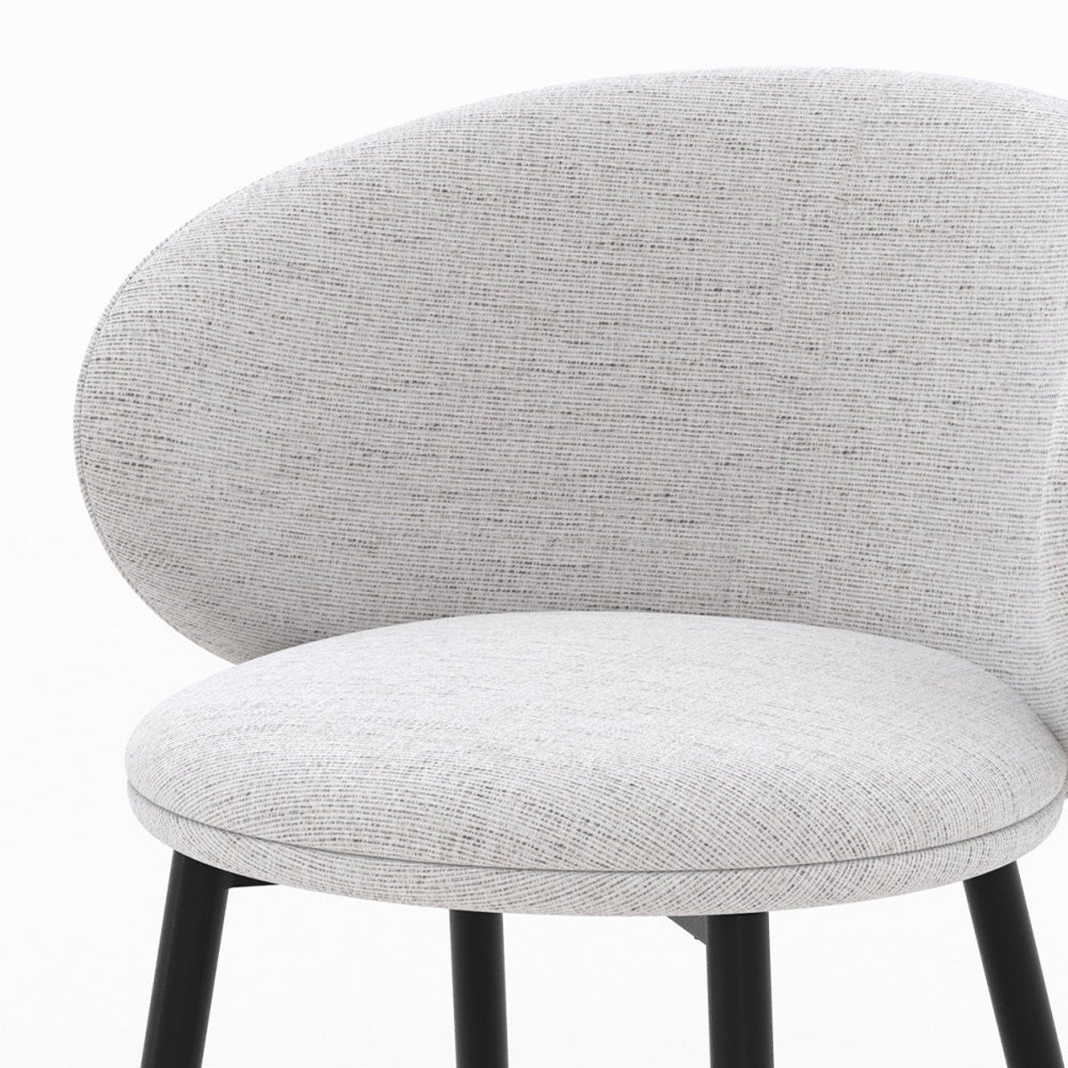 Lot de 2 chaises en tissu chiné et pieds - CÉCILIA gris clair chiné, MAISON PAVANE