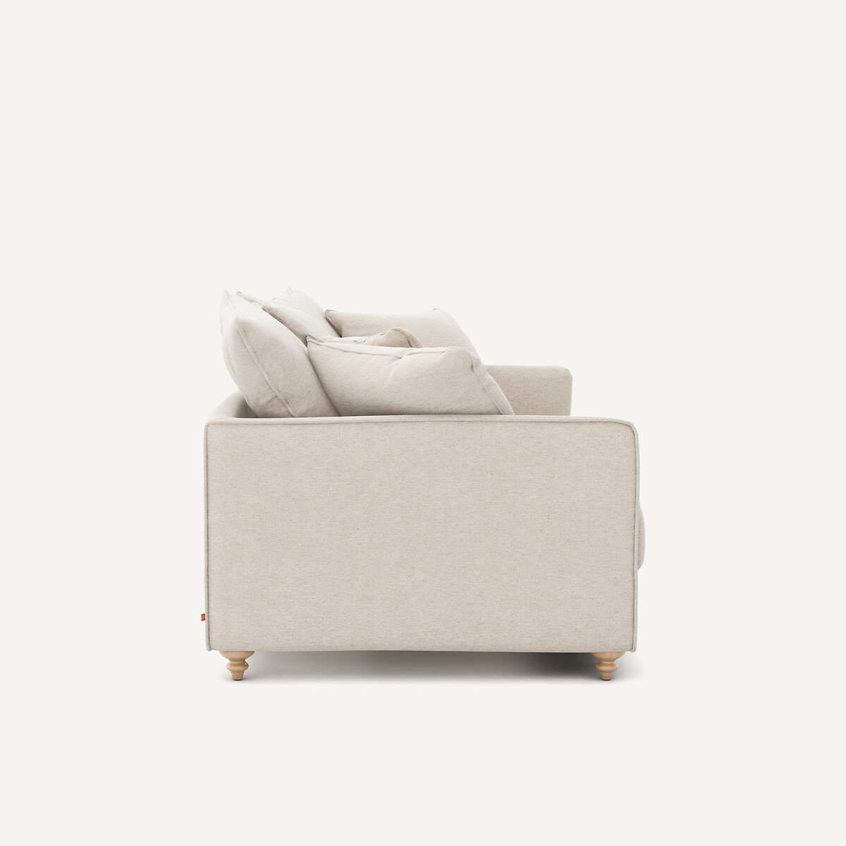 Canapé compact, convertible, 3 places, en toile chinée, LAZARE ivoire, AM.PM
