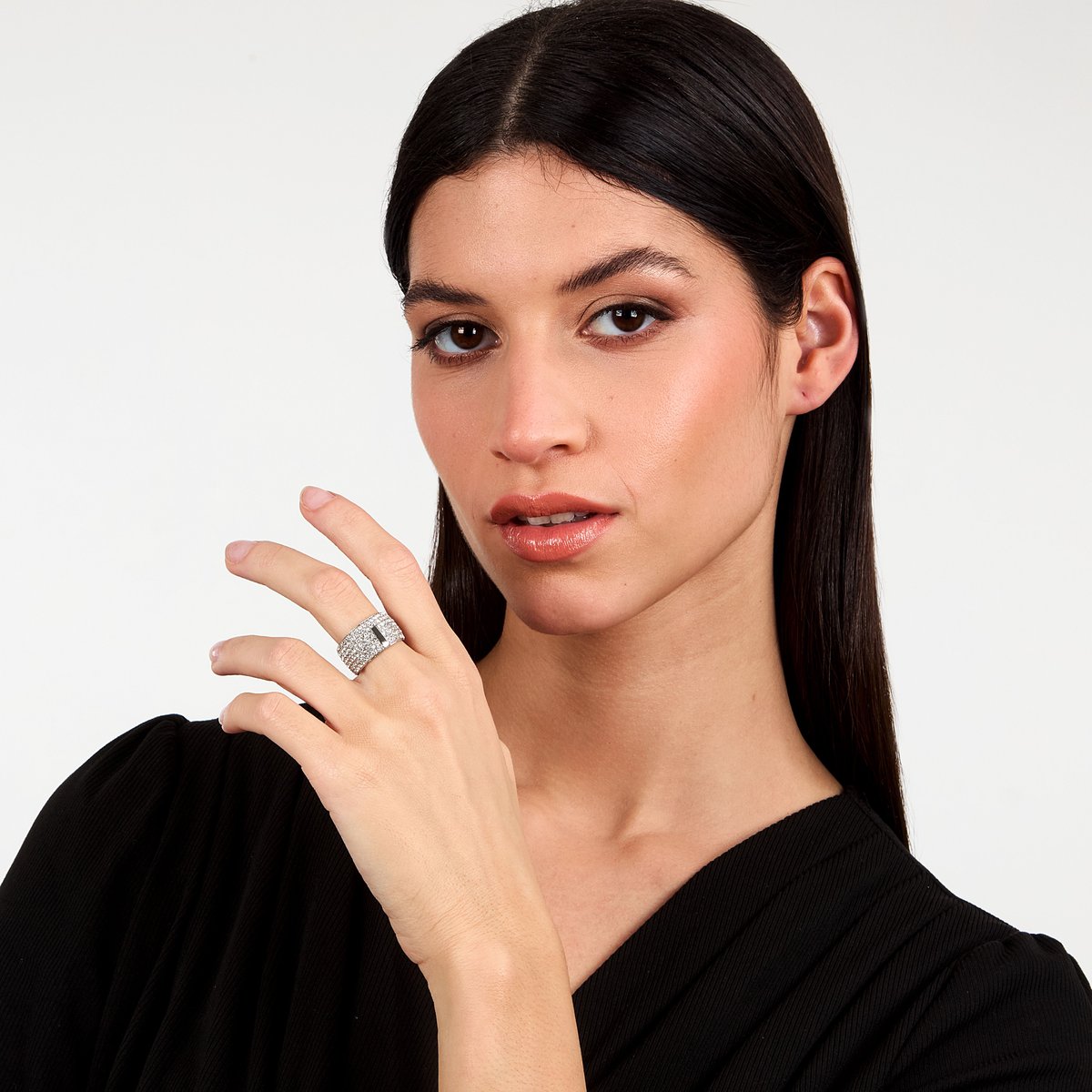 Bague T-ROUND acier inoxydable, TRUSSARDI
