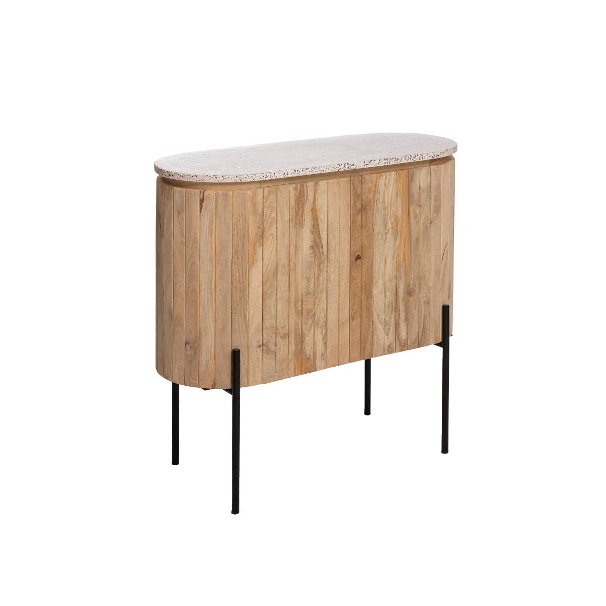 Meuble sous vasque en bois de manguier LOU bois clair, MADE IN MEUBLES