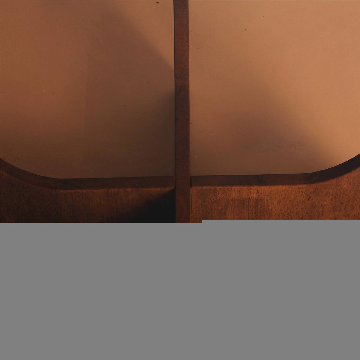Table basse ronde bois collection lubeca marron et verre brun fumé, RECOLLECTION