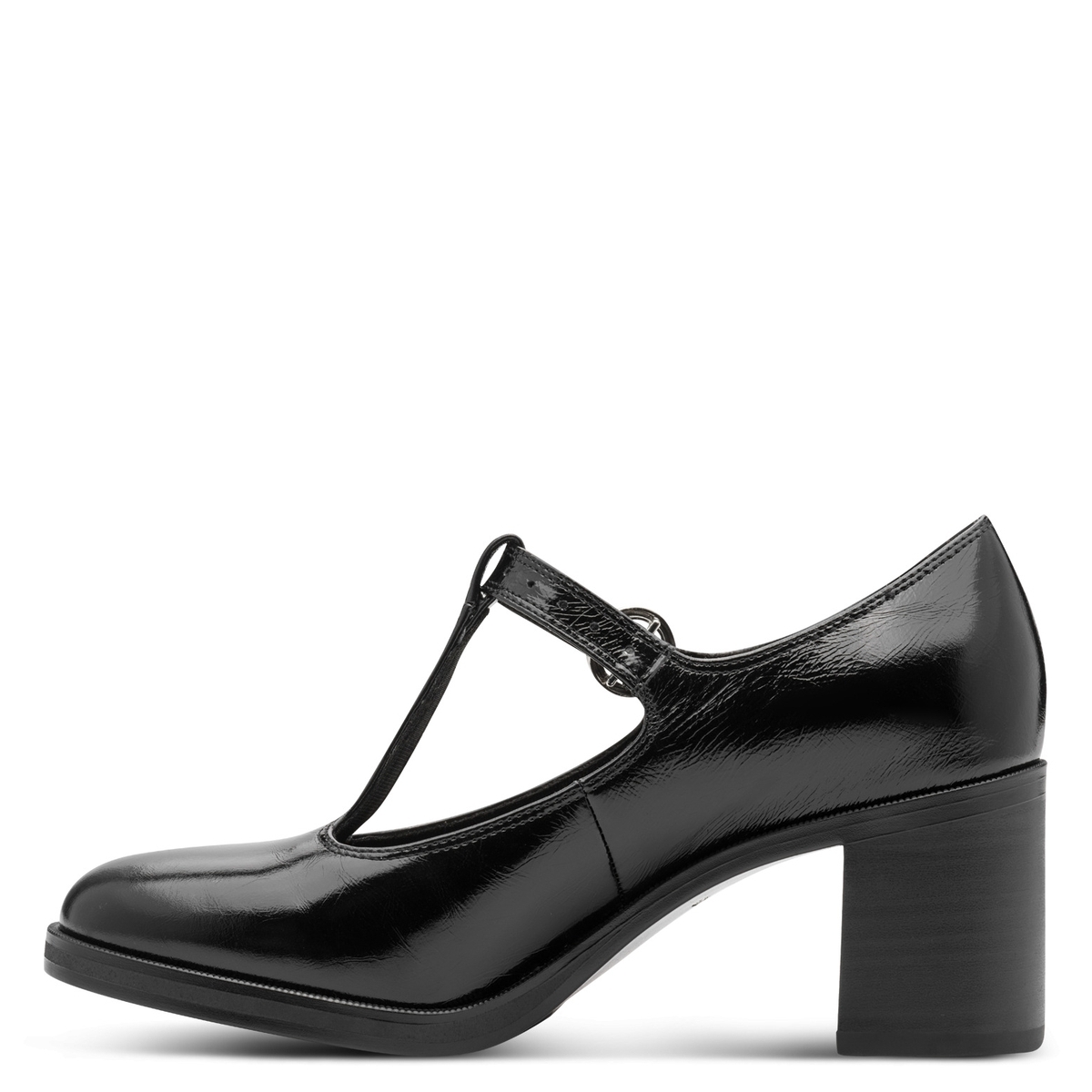 Chaussures salomé en cuir à talons noir, TAMARIS