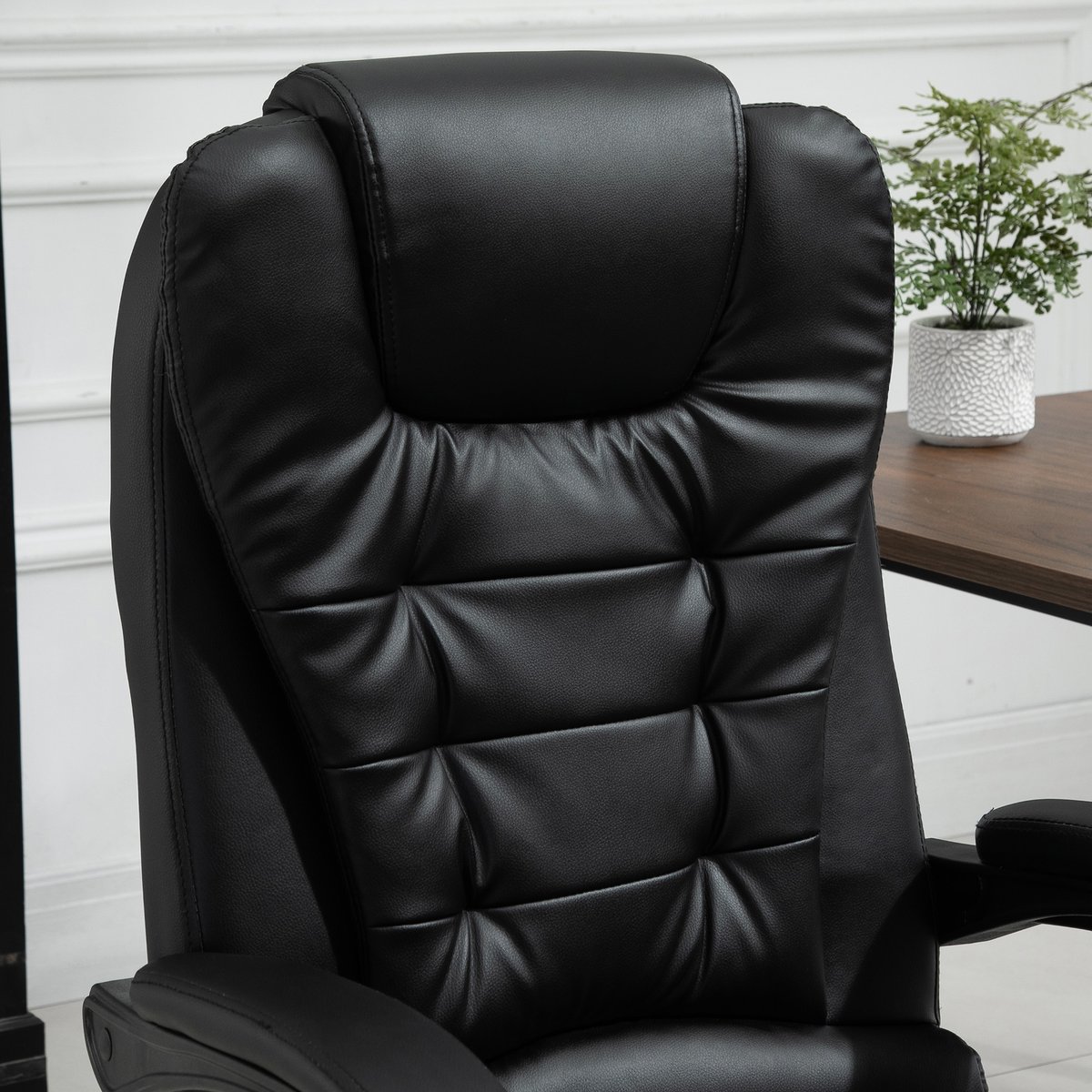 Fauteuil de bureau avec fonction massage noir, HOMCOM
