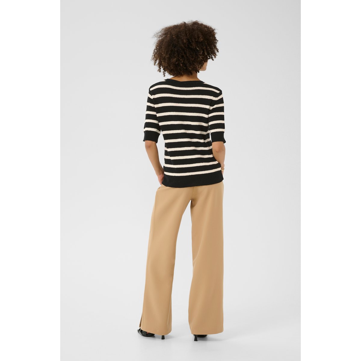 Pullover tricoté noir/blanc rayures black/whitecap stripe, CULTURE