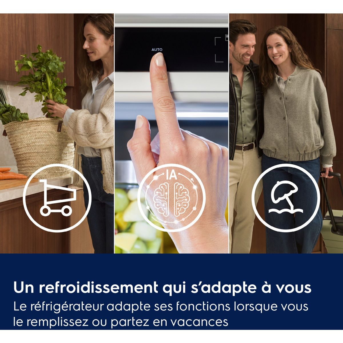 Réfrigérateur combiné KNA7CE18S intégrable, ELECTROLUX
