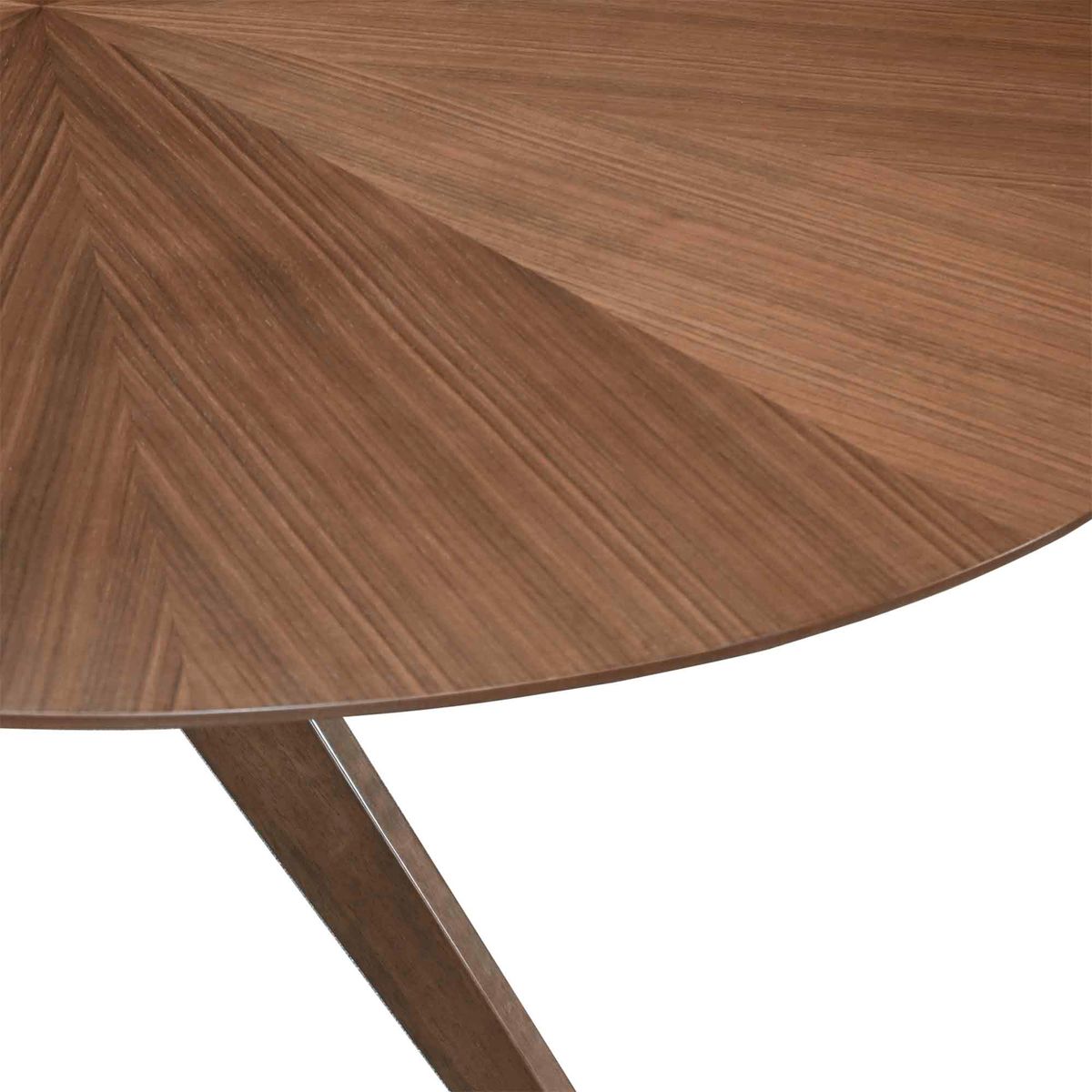 Table repas ronde 120 cm placage noyer naturel foncé, ZAGO