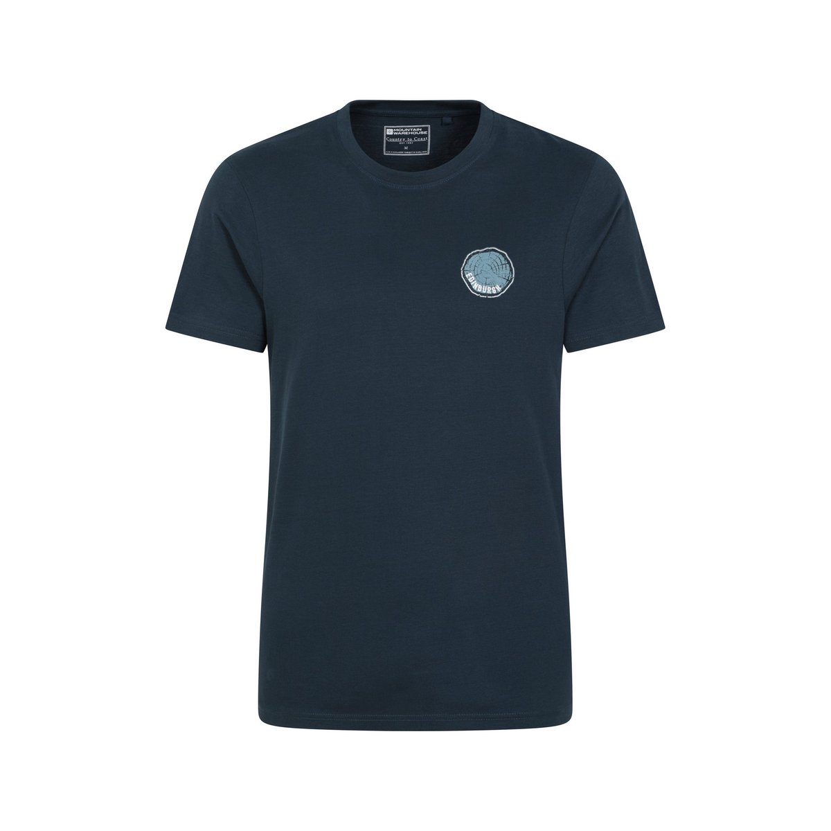 T-shirt manches courtes en coton bio EDINBURGH bleu marine, MOUNTAIN WAREHOUSE