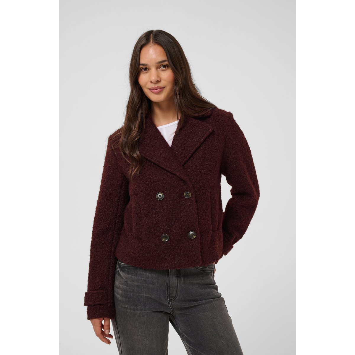 Manteau marron fudge, KAFFE