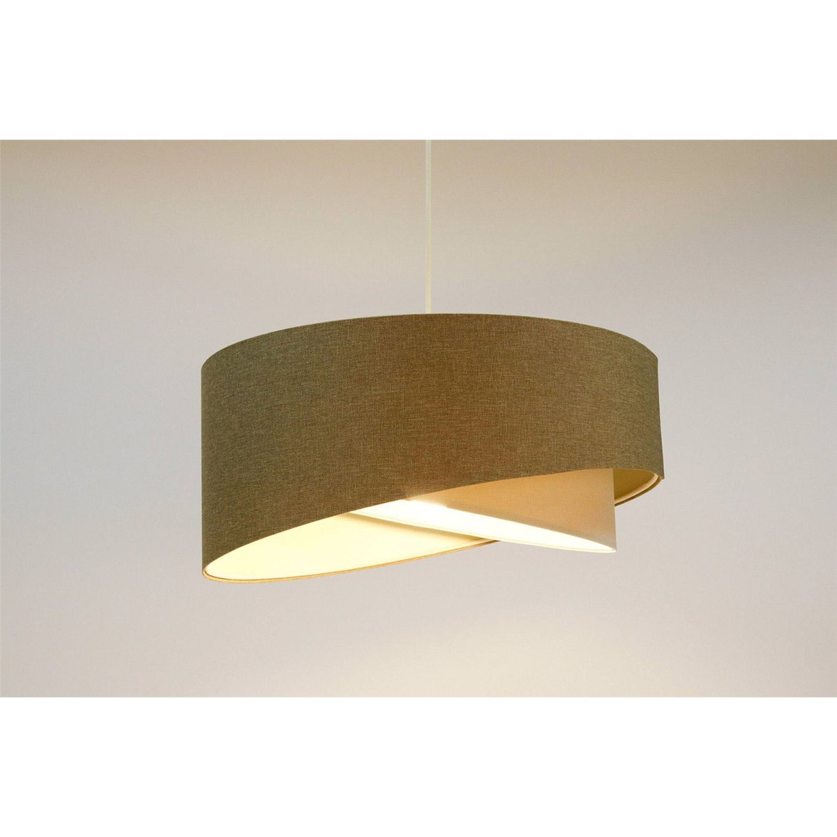 Suspension en lin rond style bohème Boho beige crème en lin naturel, BPS KONCEPT