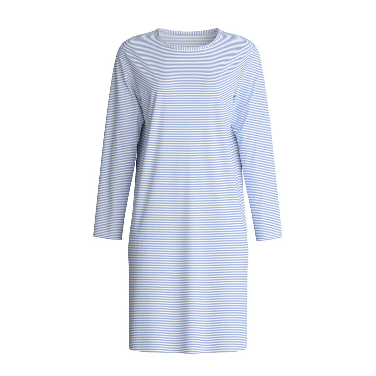 Chemise de nuit manches longues – Longueur 95 cm manches longues Coton LOVELY NIGHTS bleu hortensia, CALIDA