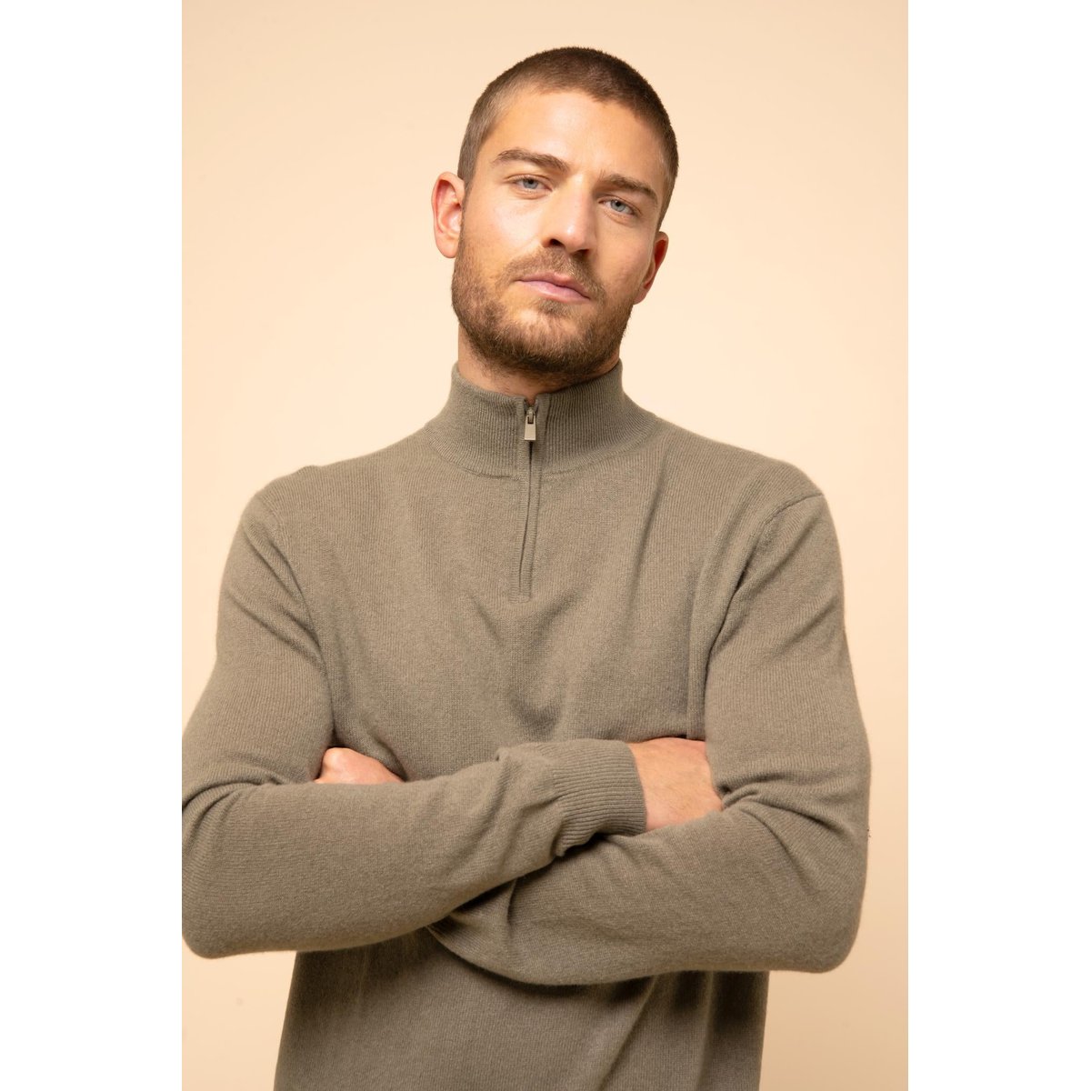 Pull Camionneur Army Bradley kaki, JUST CASHMERE