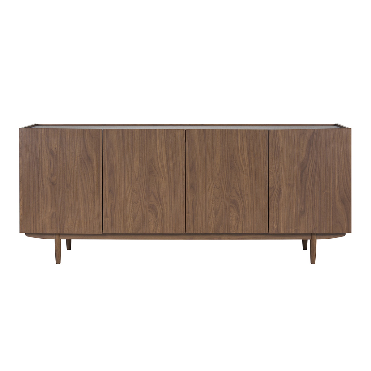 Buffet vintage finition bois foncé noyer 4 portes L180 cm SANAA noyer, MILIBOO