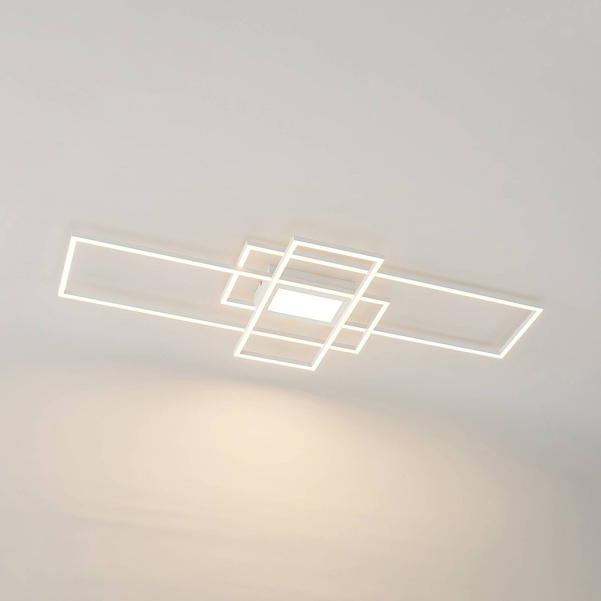 Plafonnier en métal moderneLED, Caitilin blanc mat, LINDBY