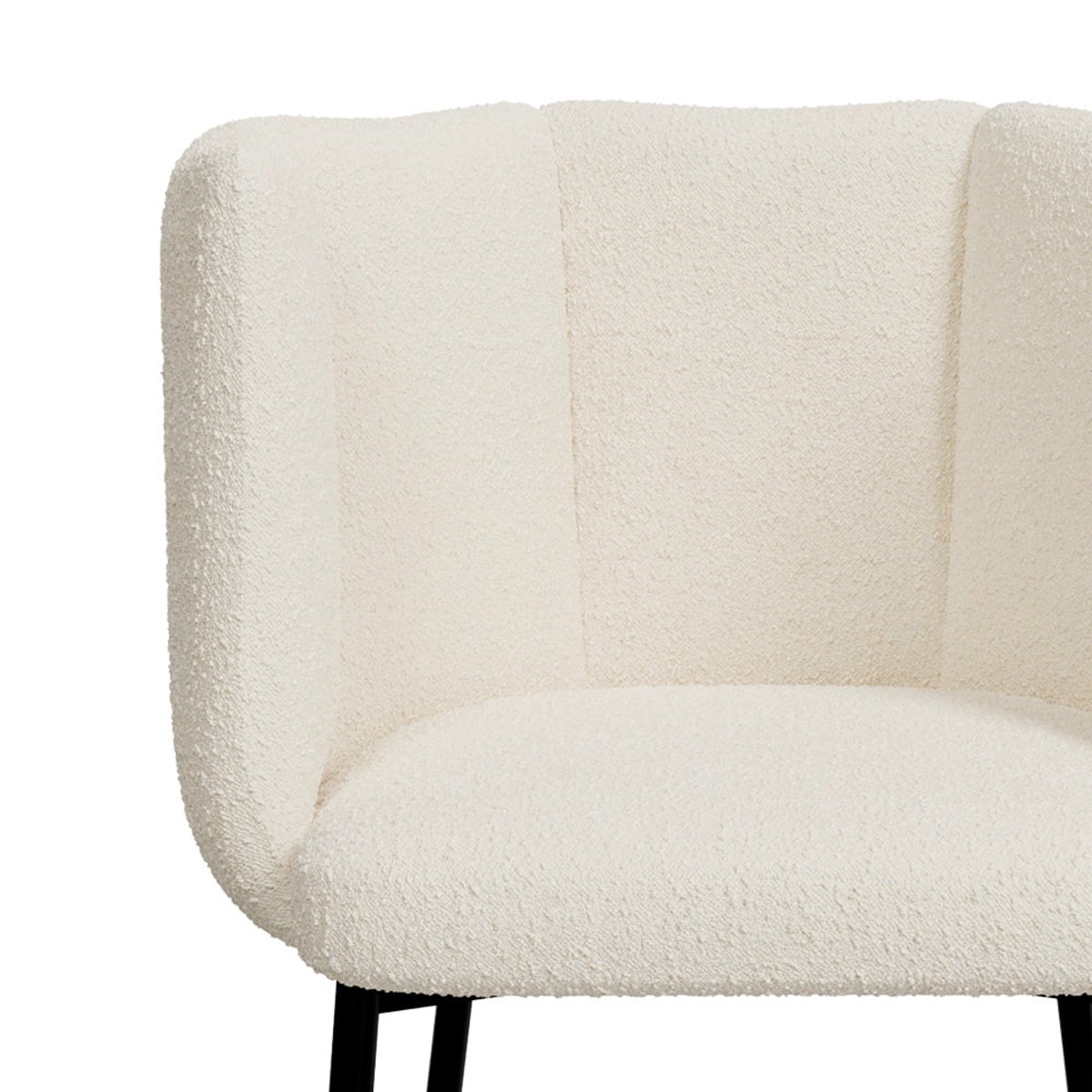 Lot de 2 chaises pour îlot central 67 cm en tissu bouclé - ROSY beige, MAISON PAVANE