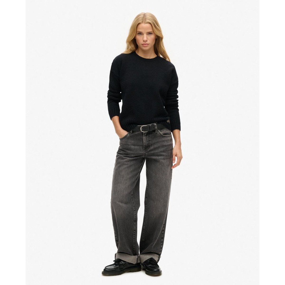 Pull ras-du-cou Essential bleu marine éclipse, SUPERDRY