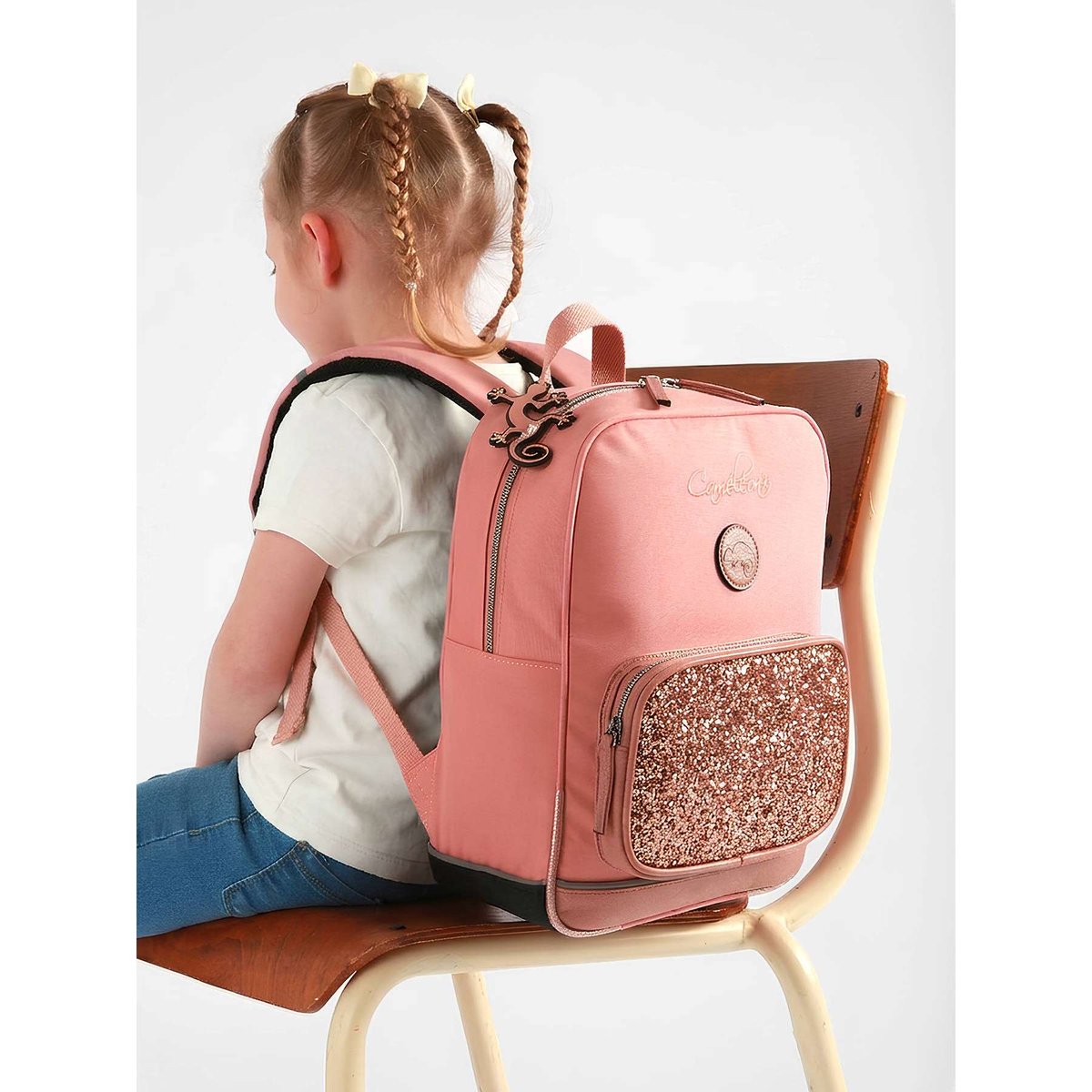 Sac à dos 1 compartiment glossy pink, CAMELEON