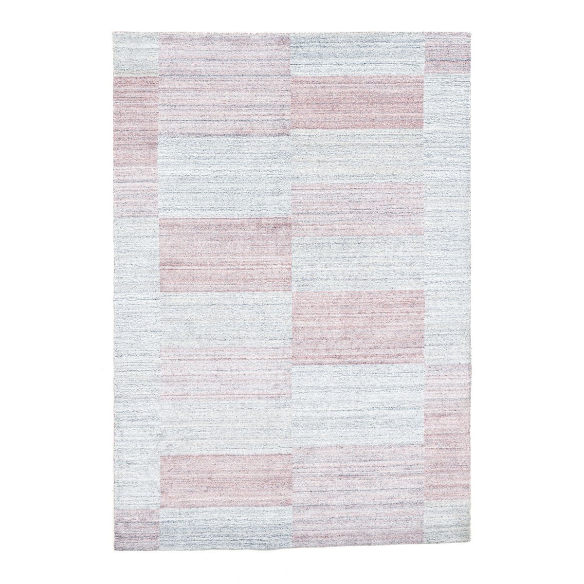 Tapis tissé main en viscose rose multi, THEKO