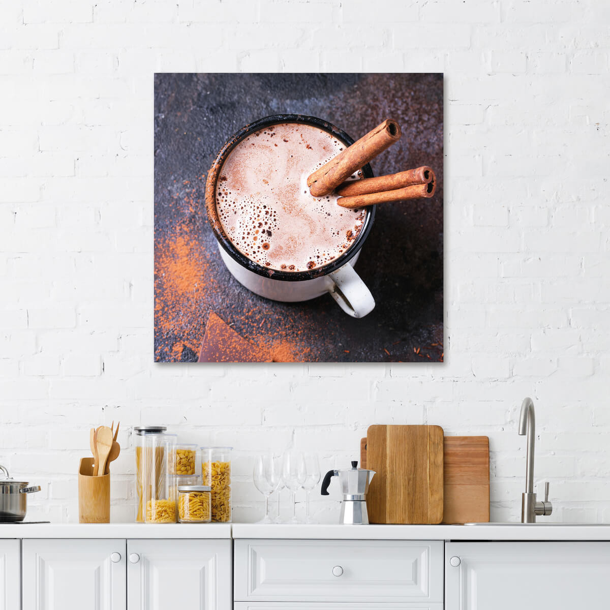 Tableau Mural Chocolat Chaud CUISINE tableaux sur toile-marron, CEANOTHE