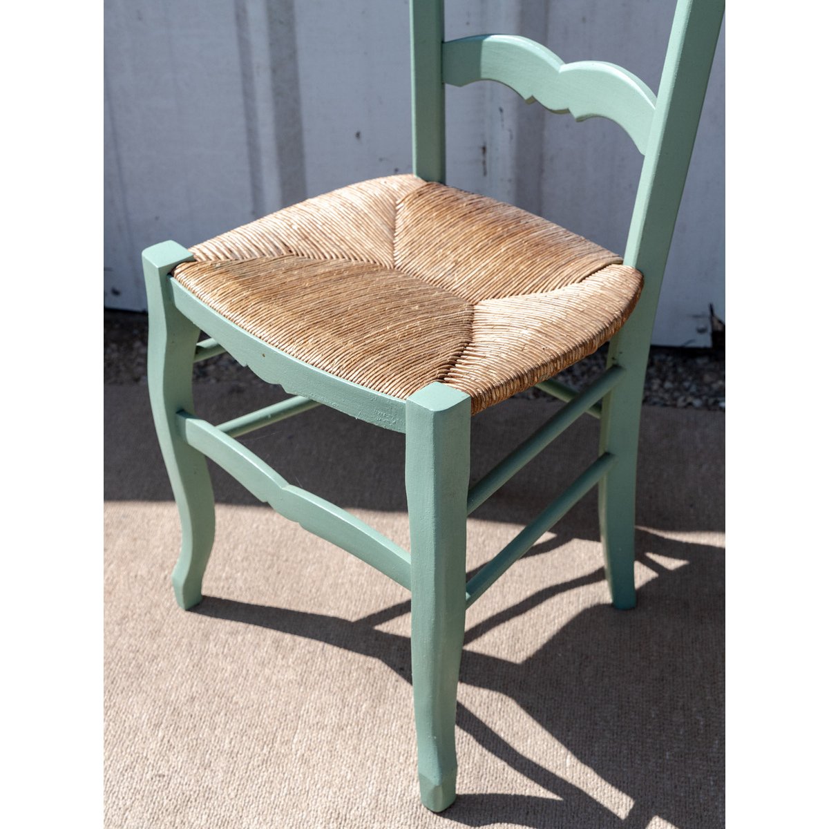 Lot de 4 chaises en bois vertes Claude N°1472 - Bon état vert, DEBONGOUT