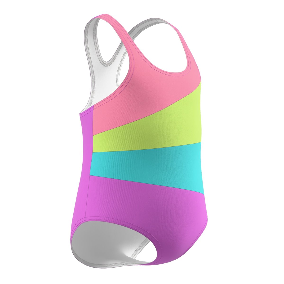 Maillot de bain 1 pièce dos nageur motif/style blocs de couleurs RADIATING SPLICE bleu / vert / rose, SPEEDO