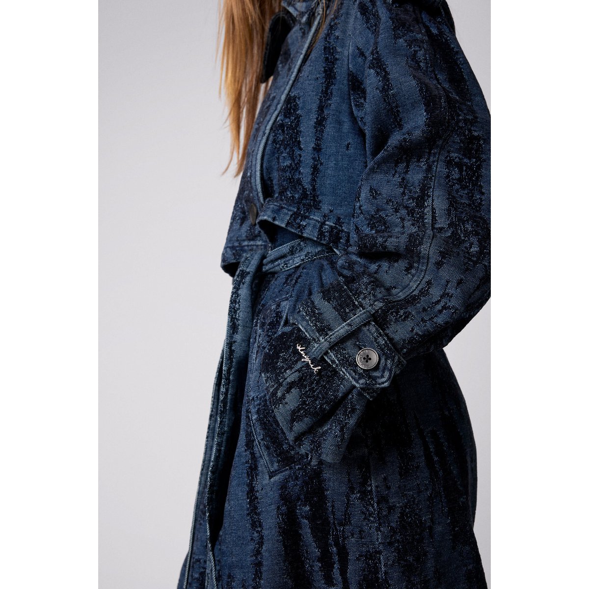 Trench en denim dégradé bleu, DESIGUAL