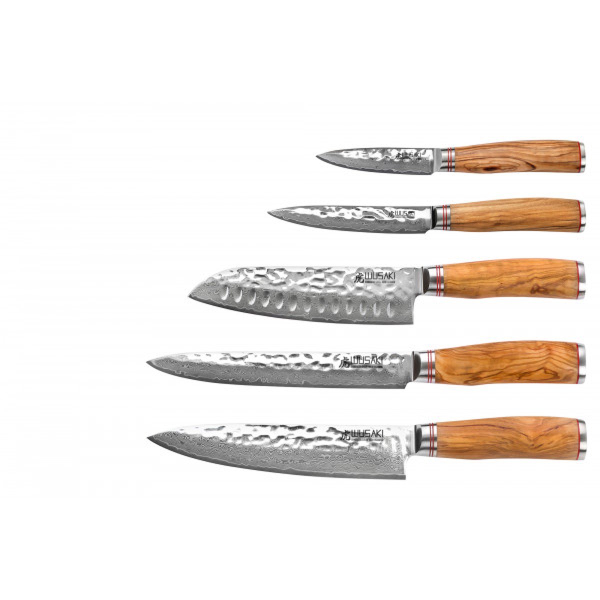 Trousse de chef 5 couteaux de cuisine Damas VG10 v002237, WUSAKI