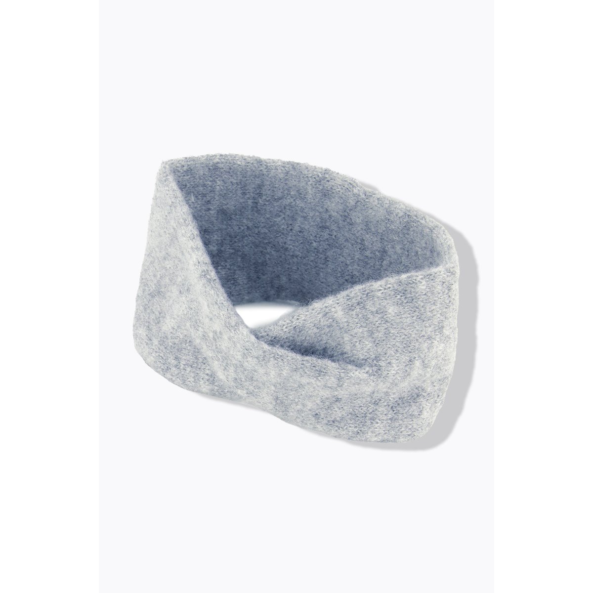 Bandeau drapé en maille côtelée douce gris clair chiné, ULLA POPKEN