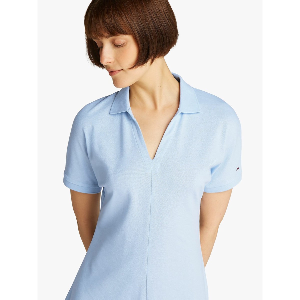 Robe-polo rayée évasée bleu, TOMMY HILFIGER