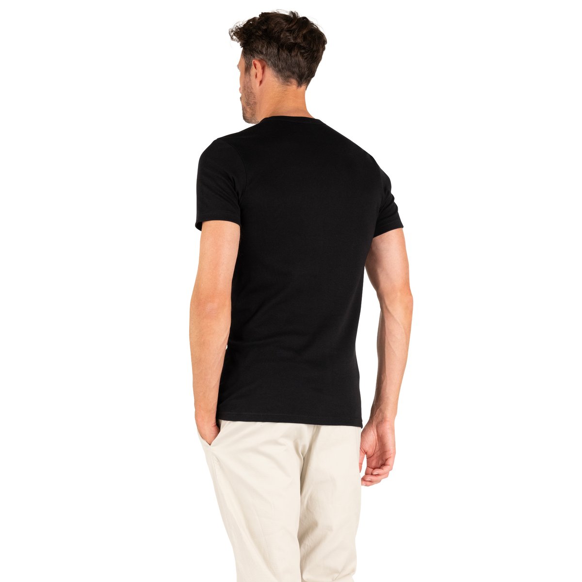 Tee-shirt col rond manches courtes Ligne Chaude Interlock noir, EMINENCE