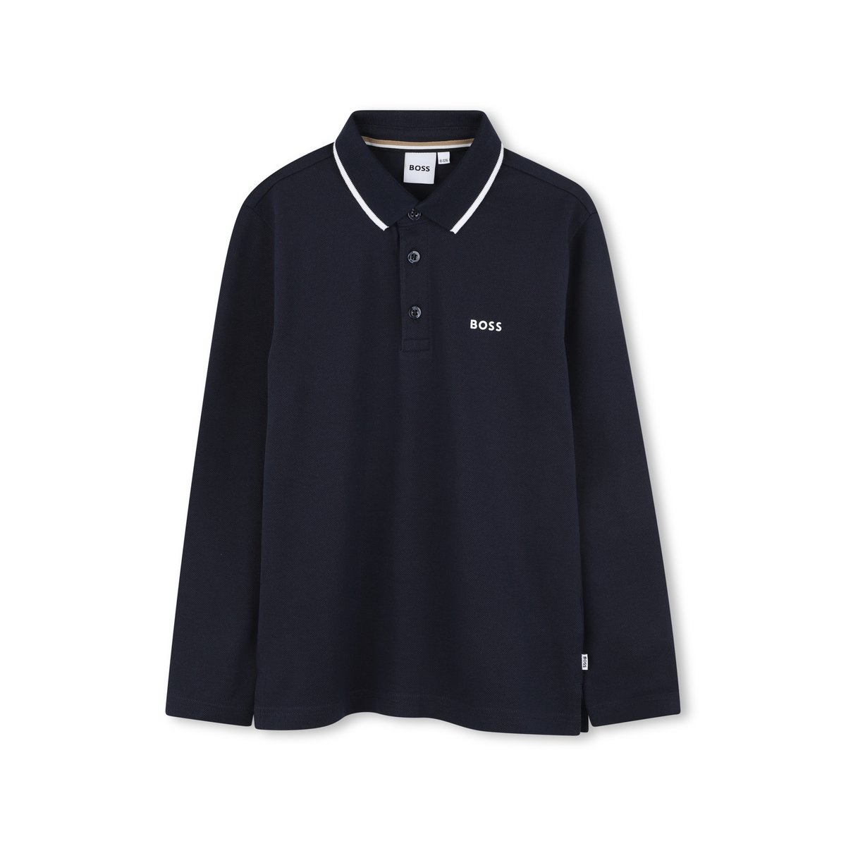 Polo à manches longues bleu cargo, BOSS KIDSWEAR